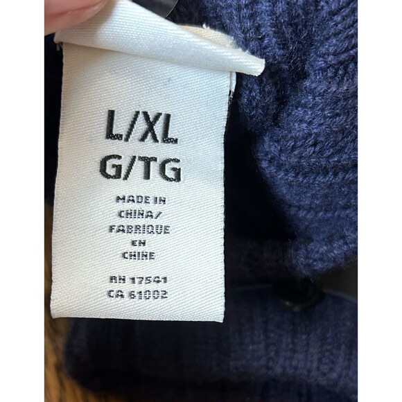 UGG NWT Navy Cashmere Wool Blend Leather Palm Tech Gloves Size Large/XL flawed - Picture 4 of 9